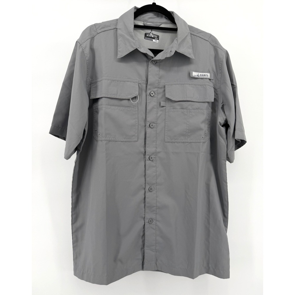 Habit Fishing Shirt Gray Vented Gorpcore Sun Protection UV 40+ Outdoor Men M New